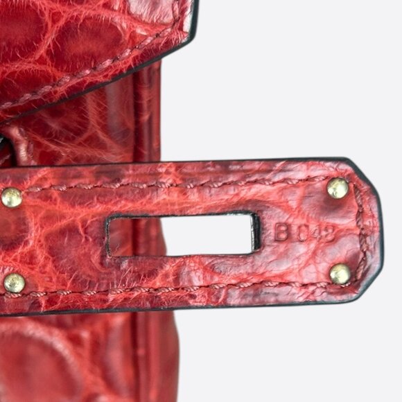 Hermes Rouge Crocodile Birkin 35 - Picture 6 of 6